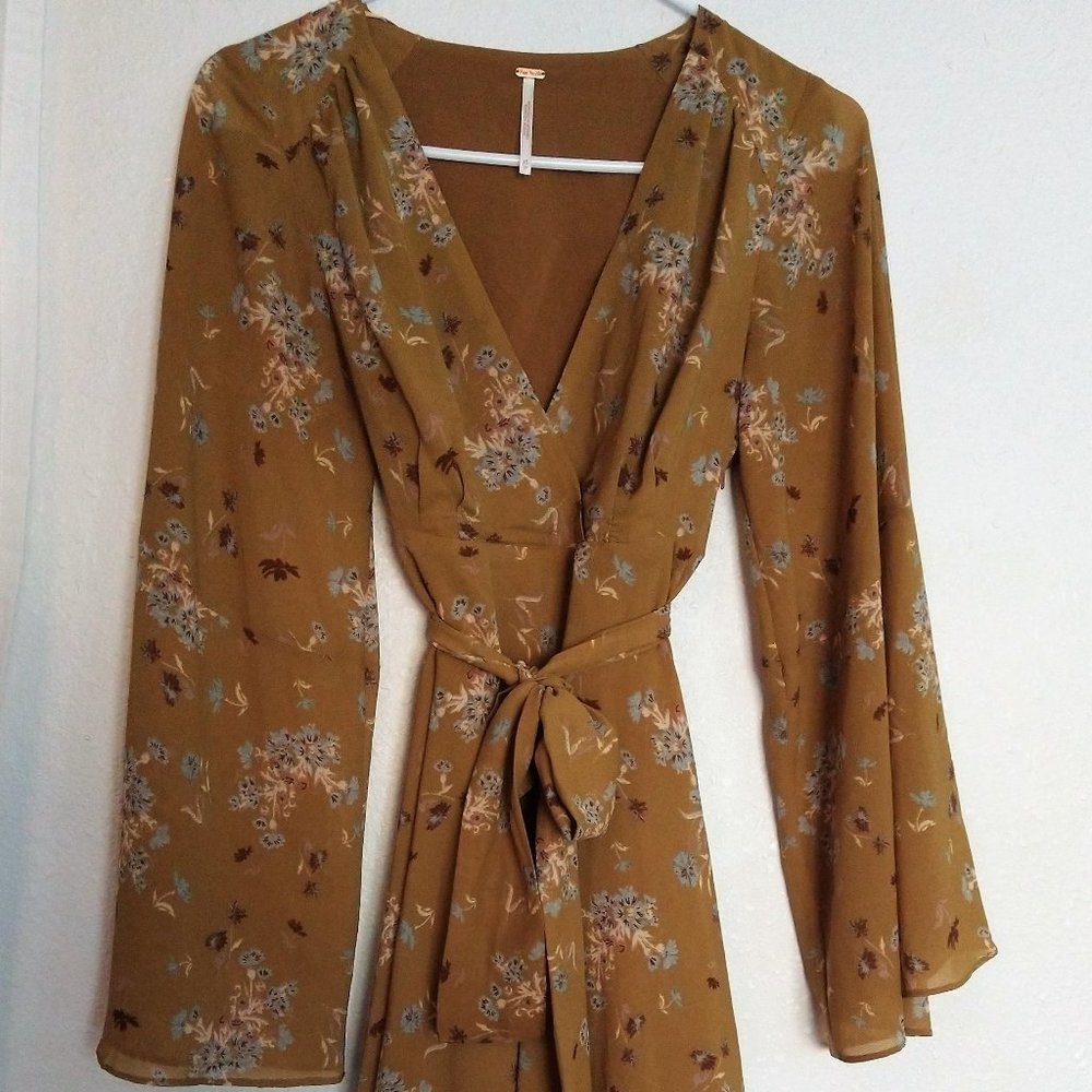 Gold Floral Mini Dress